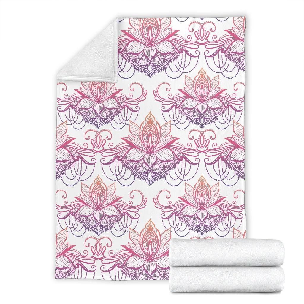 Ombre Lotus (White) - Throw Blankets-Amaze Style™-Premium BlanketOmbre Lotus (White) - Throw Blankets-Youth (56 x 43 inches / 140 x 110 cm)-Vibe Cosy™