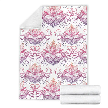 Ombre Lotus (White) - Throw Blankets-Amaze Style™-Premium BlanketOmbre Lotus (White) - Throw Blankets-Youth (56 x 43 inches / 140 x 110 cm)-Vibe Cosy™