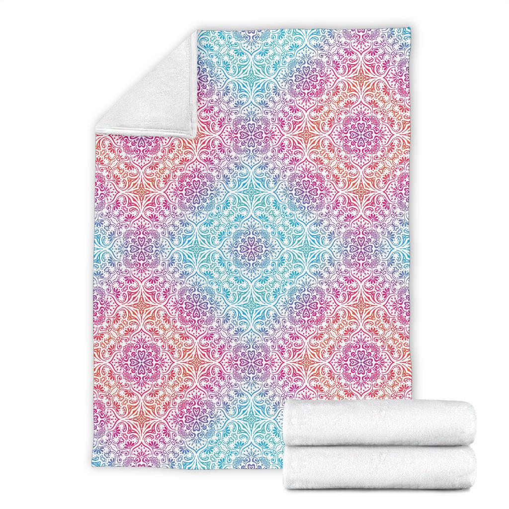 Bohemian Blue Ombre (White) - Throw Blankets-Amaze Style™-Premium BlanketBohemian Blue Ombre (White) - Throw Blankets-Youth (56 x 43 inches / 140 x 110 cm)-Vibe Cosy™