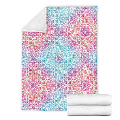 Bohemian Blue Ombre (White) - Throw Blankets-Amaze Style™-Premium BlanketBohemian Blue Ombre (White) - Throw Blankets-Youth (56 x 43 inches / 140 x 110 cm)-Vibe Cosy™
