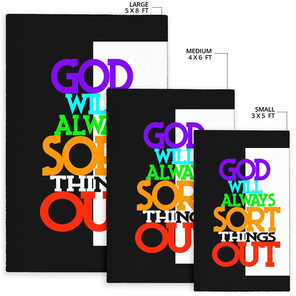 GOD will always sort things out Rug-Amaze Style™-RugGOD will always sort things out Rug-Small (3 X 5 FT)-Vibe Cosy™