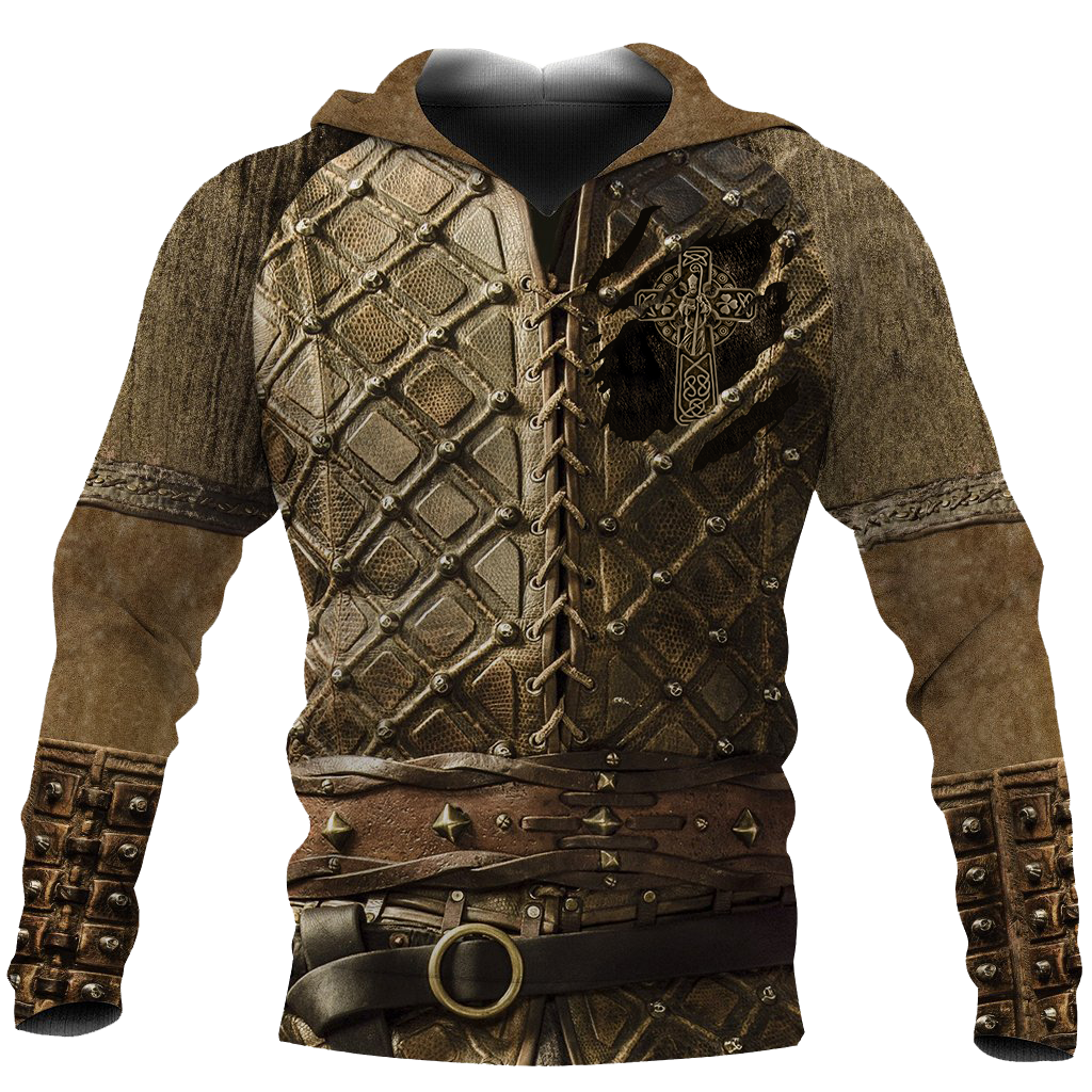 Irish Armor Knight Warrior Chainmail 3D All Over Printed Shirts For Men and Women AM020306-Apparel-TT-Hoodie-S-Vibe Cosy™