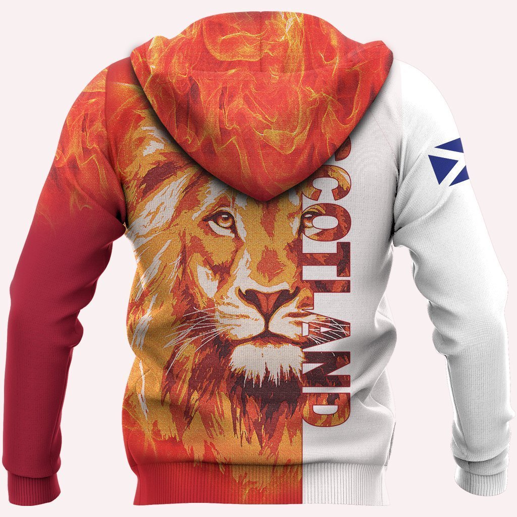 Scotland Lion Fire Hoodie (Red)-Apparel-HD09-Zip Hoodie-S-Vibe Cosy™