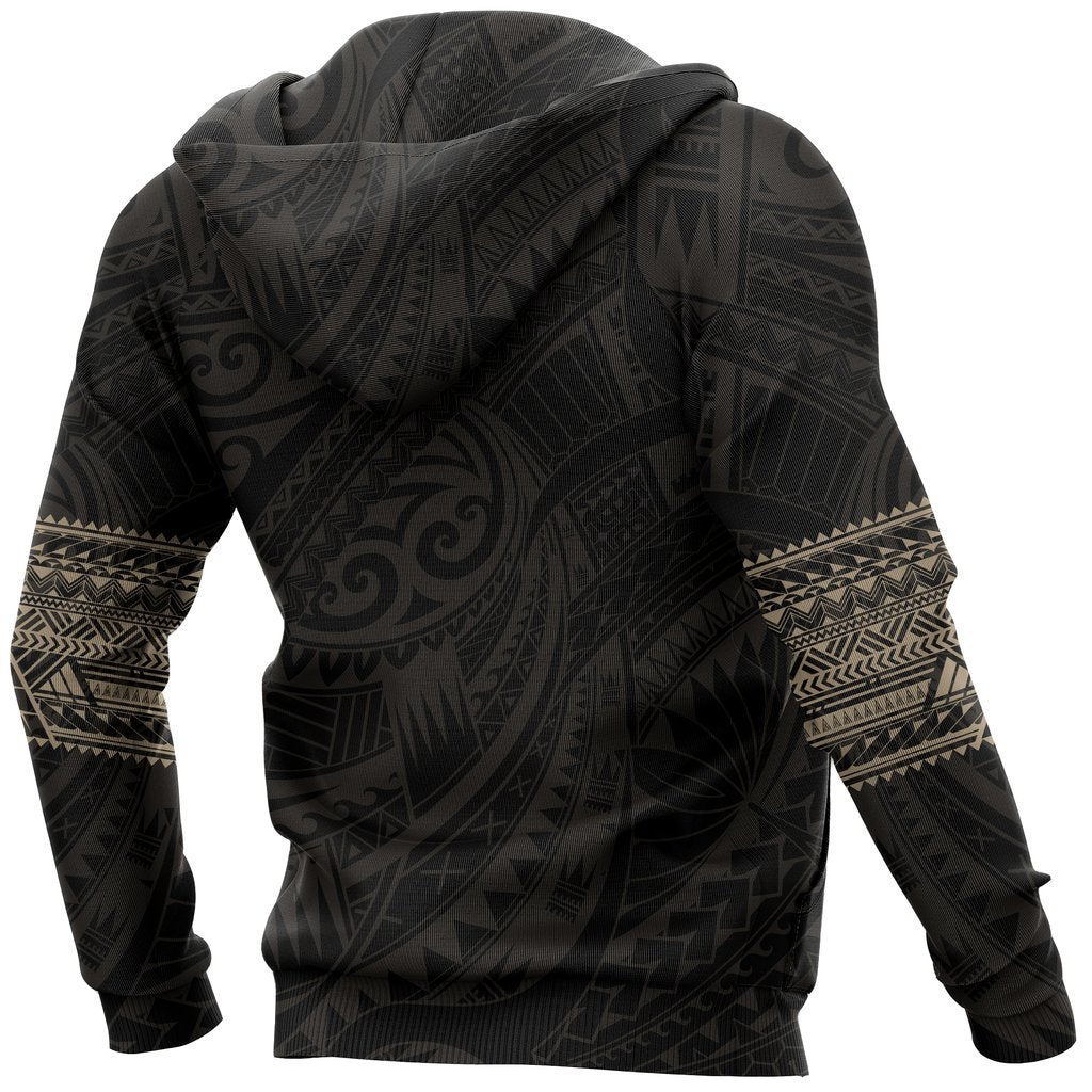Aotearoa Maori Tattoo All Over Hoodie Gold PL-Apparel-PL8386-Hoodie-S-Vibe Cosy™