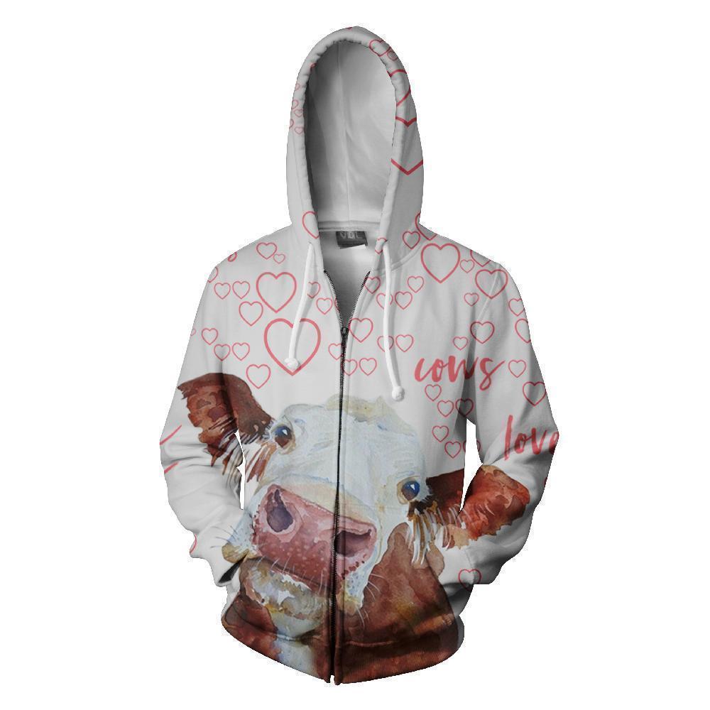 Farmer Guest Best Cow Hoodie-Apparel-HD09-Zipped Hoodie-S-Vibe Cosy™