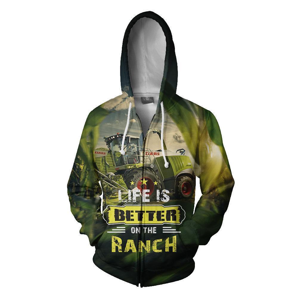 Life is better on the ranch Hoodie-Apparel-HD09-Zipped Hoodie-S-Vibe Cosy™