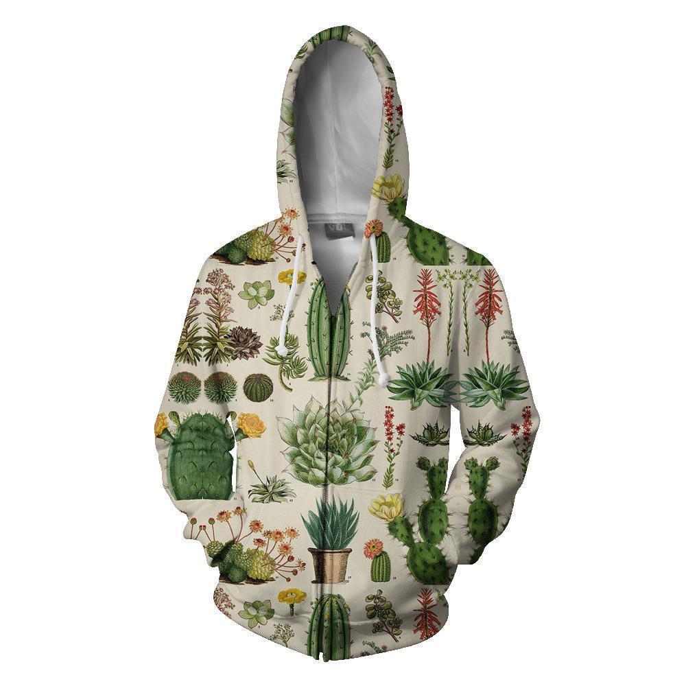 3D All Over Print Cacti Shirt-Apparel-NTH-Zipped Hoodie-S-Vibe Cosy™
