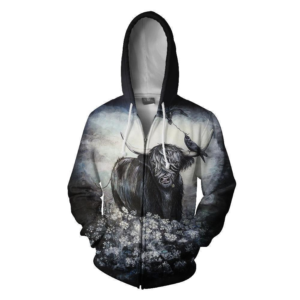 Bull Christmas Hoodie-Apparel-HD09-Zipped Hoodie-S-Vibe Cosy™