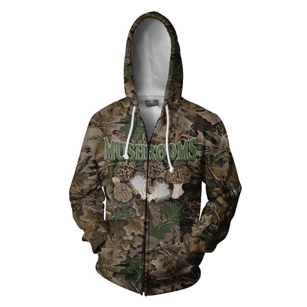 Forest Mushrooms Art all over-Apparel-NTH-Zipped Hoodie-S-Vibe Cosy™
