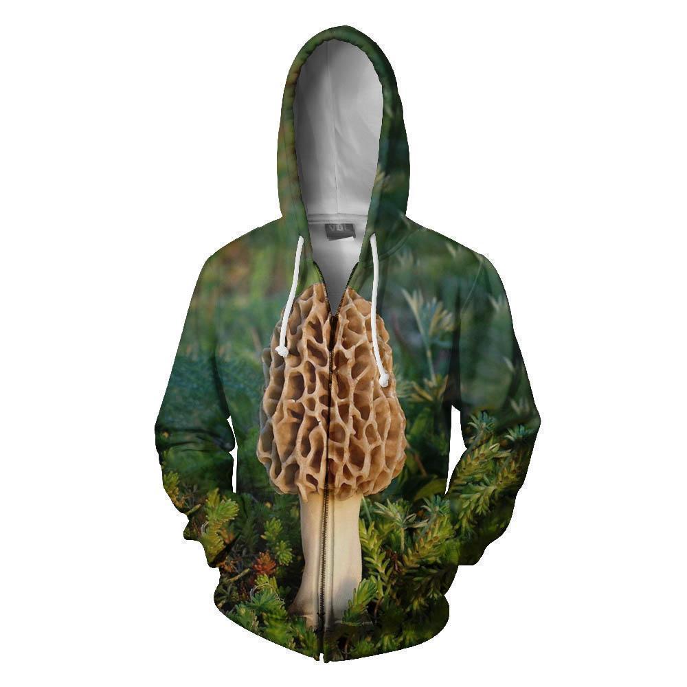 All Over Print Alone mushrooms-Apparel-NTH-Zipped Hoodie-S-Vibe Cosy™