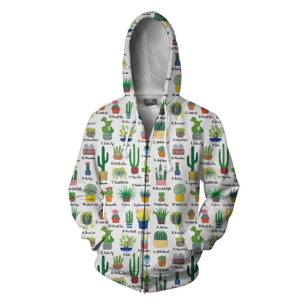 Beautiful Cactus Hoodie-Apparel-NTH-Zipped Hoodie-S-Vibe Cosy™