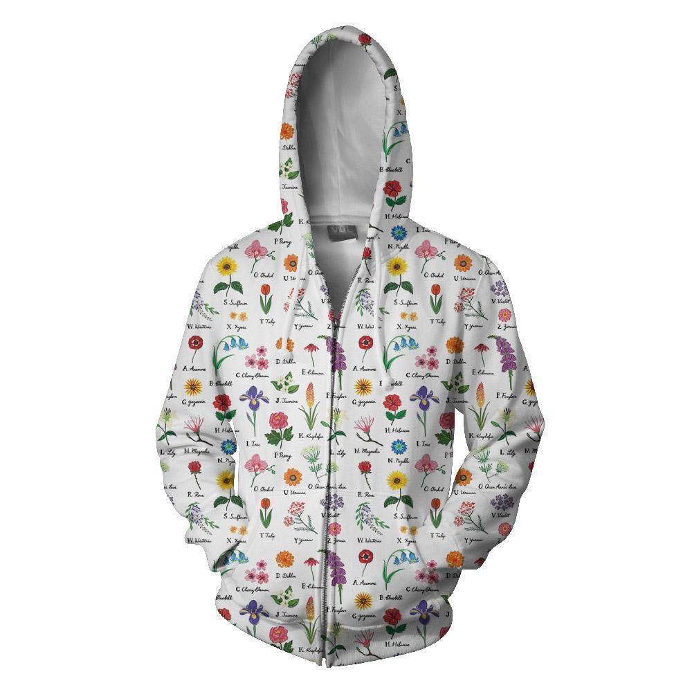 Beautiful Flower Hoodie-Apparel-NTH-Zipped Hoodie-S-Vibe Cosy™