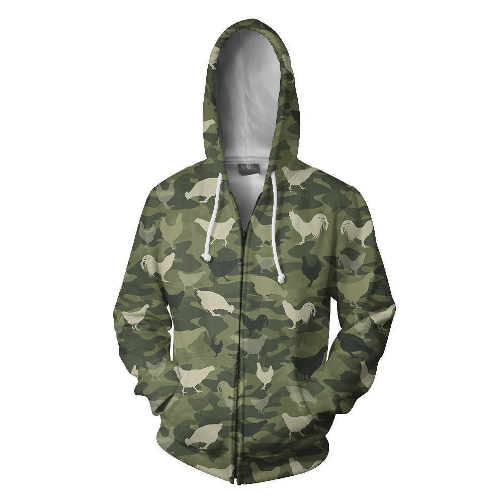 Camo Chickens Farmer-Apparel-HD09-Zipped Hoodie-S-Vibe Cosy™