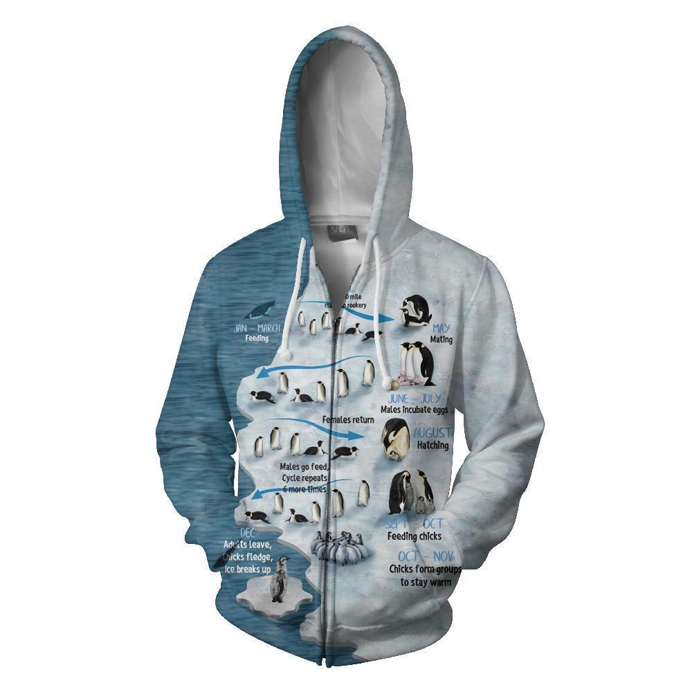 Ice sheets and penguins Hoodie-Apparel-HD09-Zipped Hoodie-S-Vibe Cosy™