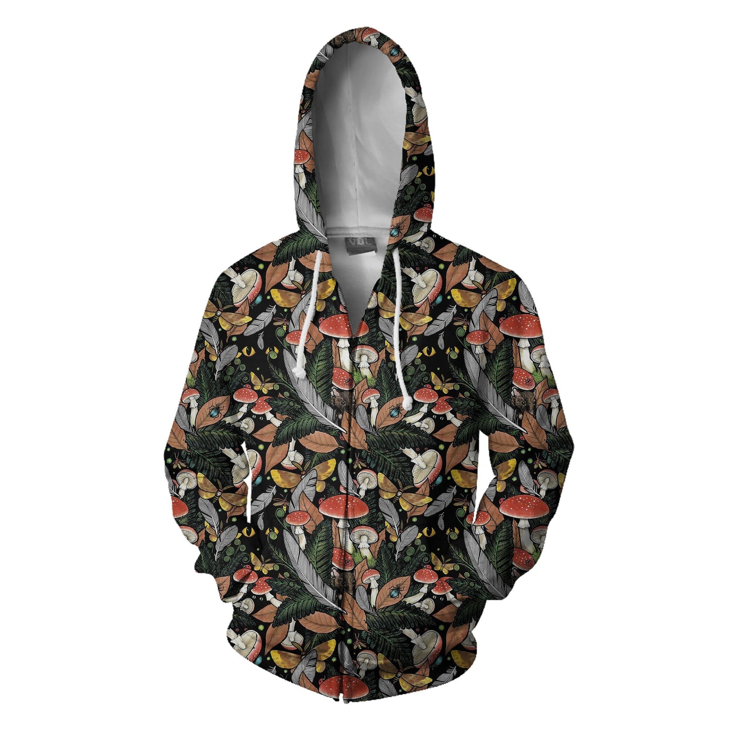 Beautiful Forest Mushroom Hoodie-Apparel-NTH-Zipped Hoodie-S-Vibe Cosy™
