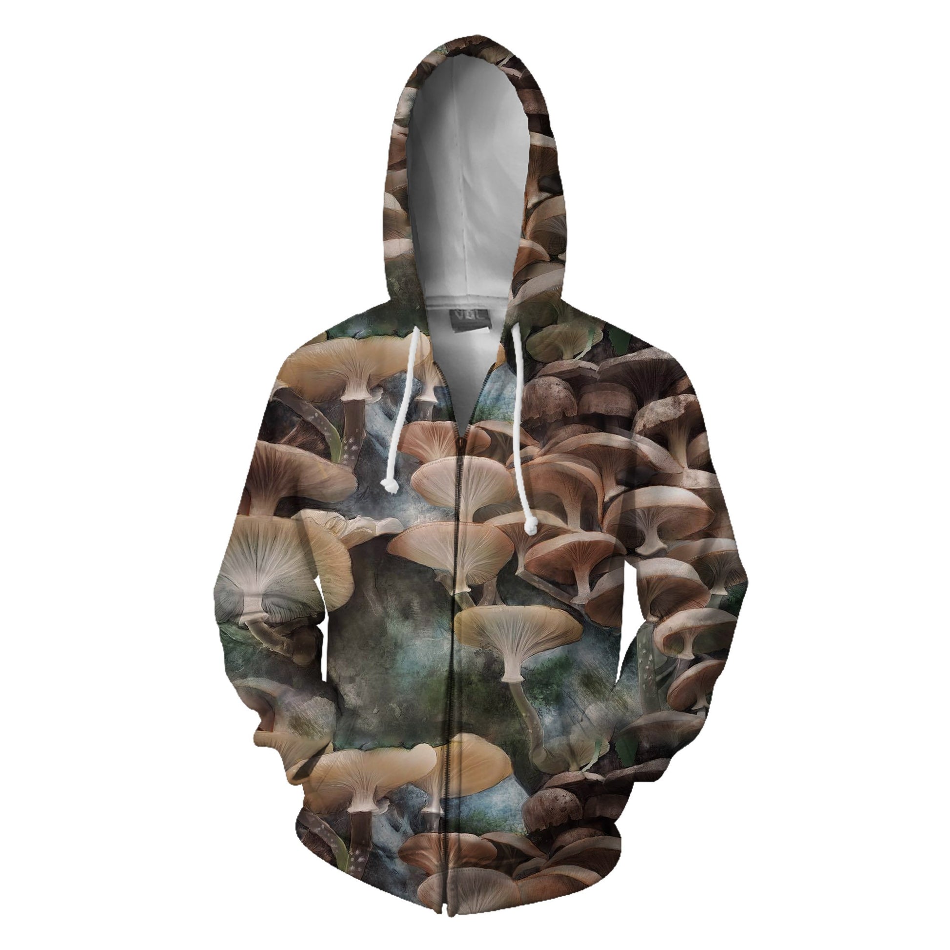 Chanterelle Mushrooms Hoodie-Apparel-NTH-Zipped Hoodie-S-Vibe Cosy™
