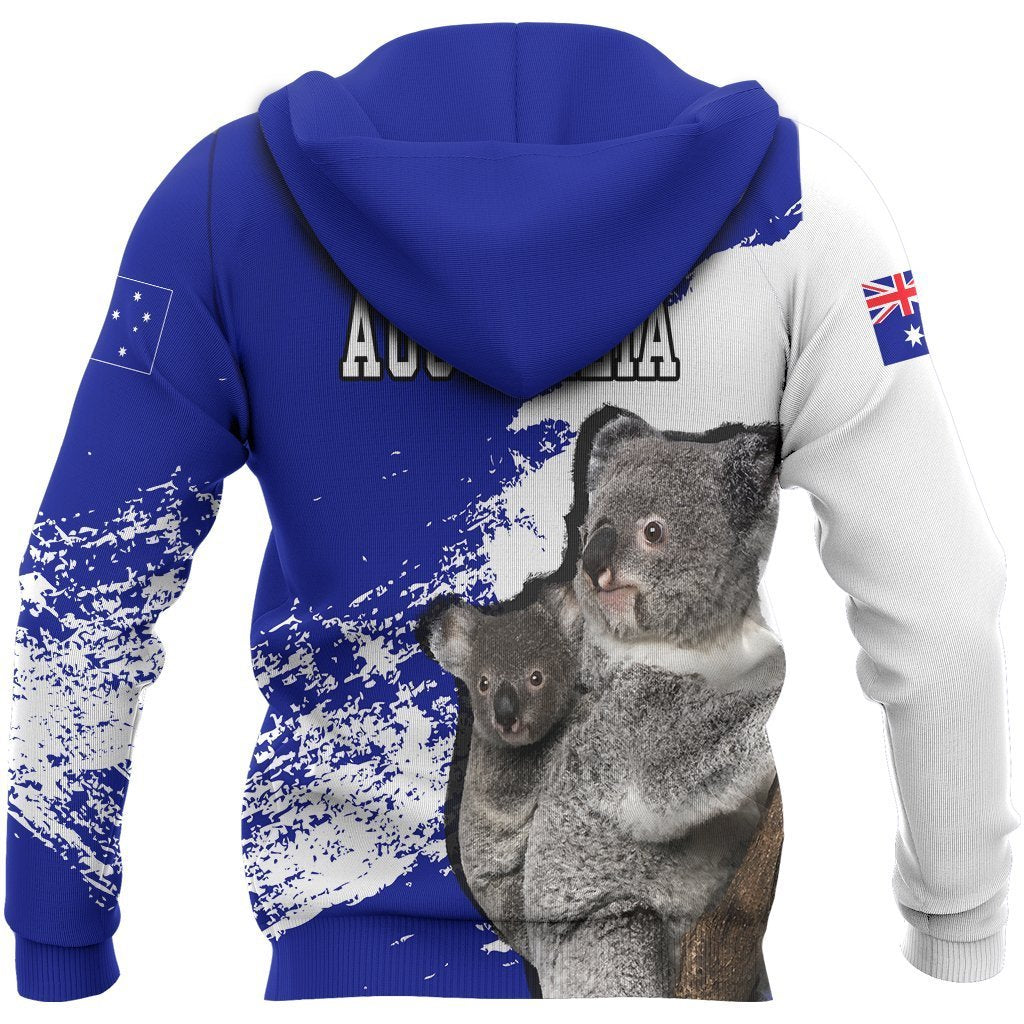 Australia Koala Special Hoodie-ALL OVER PRINT HOODIES-HP Arts-Hoodie-S-Blue-Vibe Cosy™