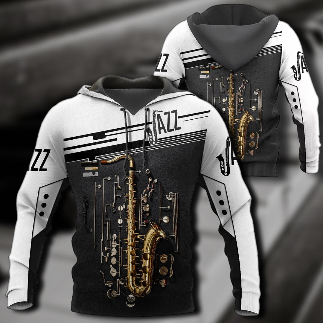 Saxophon music 3d hoodie full for men and women HG HAC21202-Apparel-HG-Zip hoodie-S-Vibe Cosy™