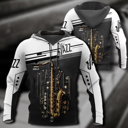 Saxophon music 3d hoodie full for men and women HG HAC21202-Apparel-HG-Zip hoodie-S-Vibe Cosy™