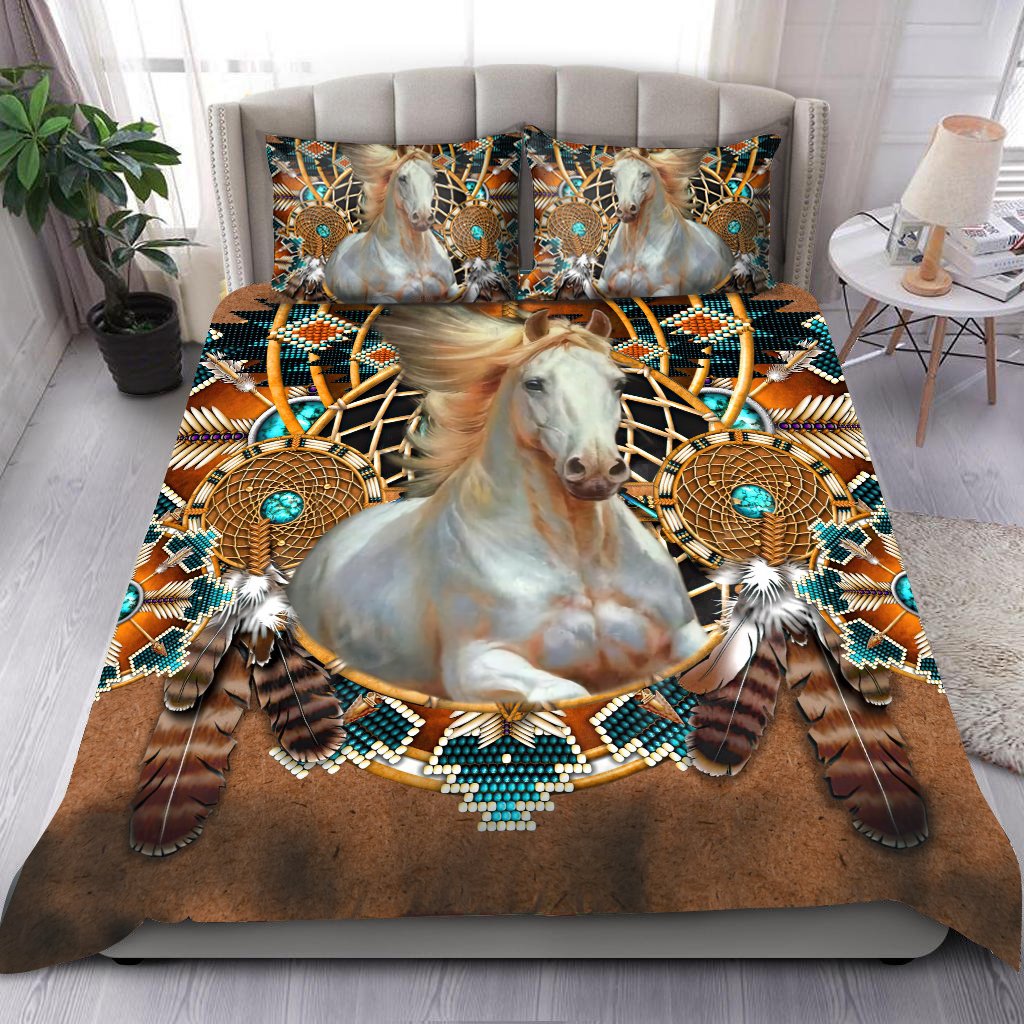 Native American Horses Pattern Bedding Set HAC260501-Quilt-MP-Twin-Vibe Cosy™