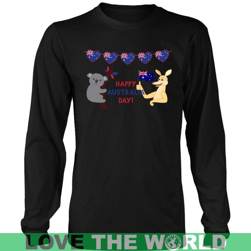 HAPPY AUSTRAILA DAY O4-T-SHIRTS-HP Arts-District Long Sleeve Shirt-Black-S-Vibe Cosy™