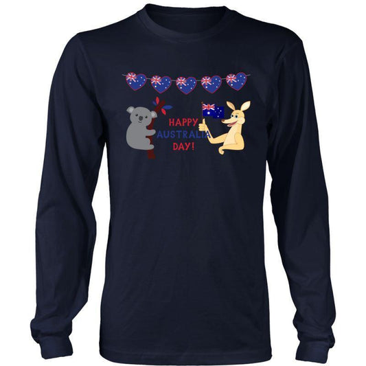 HAPPY AUSTRAILA DAY O4-T-SHIRTS-HP Arts-District Long Sleeve Shirt-Navy-S-Vibe Cosy™