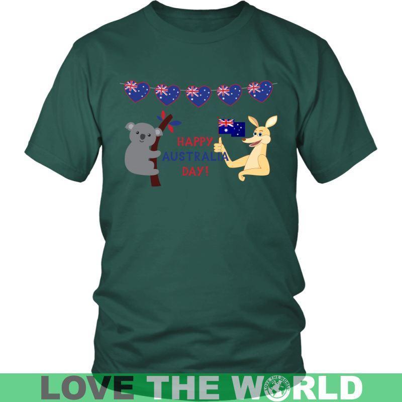 HAPPY AUSTRAILA DAY O4-T-SHIRTS-HP Arts-District Unisex Shirt-Dark Green-S-Vibe Cosy™