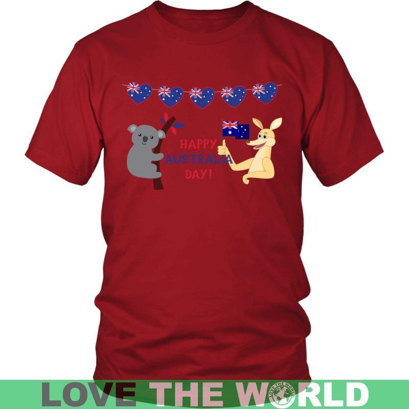 HAPPY AUSTRAILA DAY O4-T-SHIRTS-HP Arts-District Unisex Shirt-Red-S-Vibe Cosy™