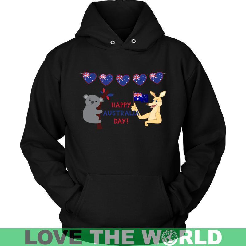 HAPPY AUSTRAILA DAY O4-T-SHIRTS-HP Arts-Unisex Hoodie-Black-S-Vibe Cosy™