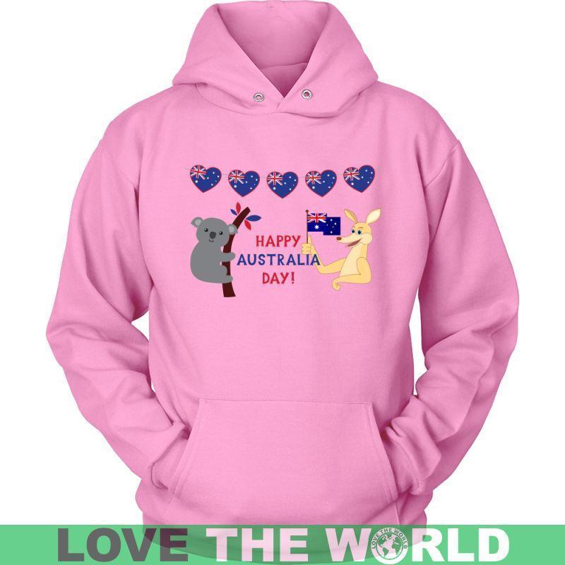 HAPPY AUSTRAILA DAY O4-T-SHIRTS-HP Arts-Unisex Hoodie-Pink-S-Vibe Cosy™