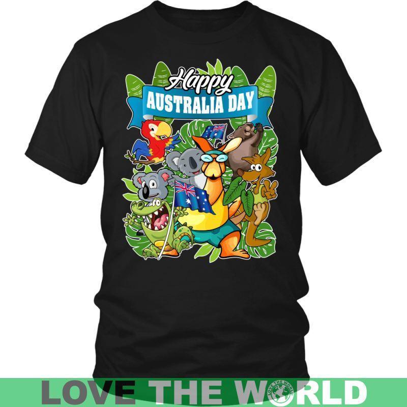 HAPPY AUSTRALIA DAY 1 T-SHIRT H5-T-SHIRTS-HP Arts-District Unisex Shirt-Black-S-Vibe Cosy™