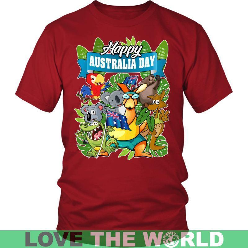 HAPPY AUSTRALIA DAY 1 T-SHIRT H5-T-SHIRTS-HP Arts-District Unisex Shirt-Red-S-Vibe Cosy™