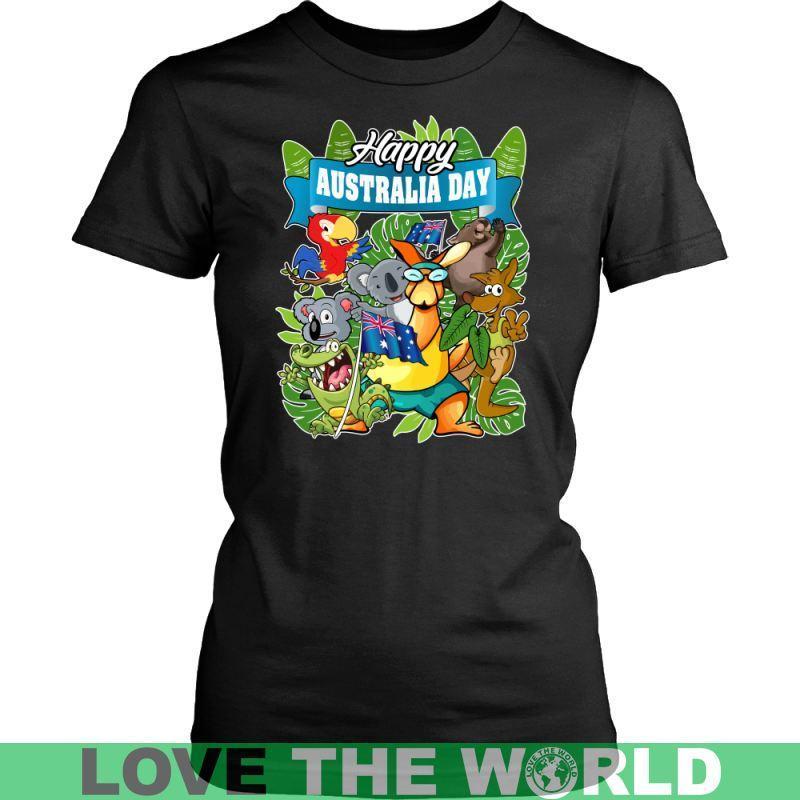 HAPPY AUSTRALIA DAY 1 T-SHIRT H5-T-SHIRTS-HP Arts-District Womens Shirt-Black-XS-Vibe Cosy™