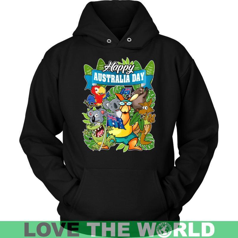 HAPPY AUSTRALIA DAY 1 T-SHIRT H5-T-SHIRTS-HP Arts-Unisex Hoodie-Black-S-Vibe Cosy™
