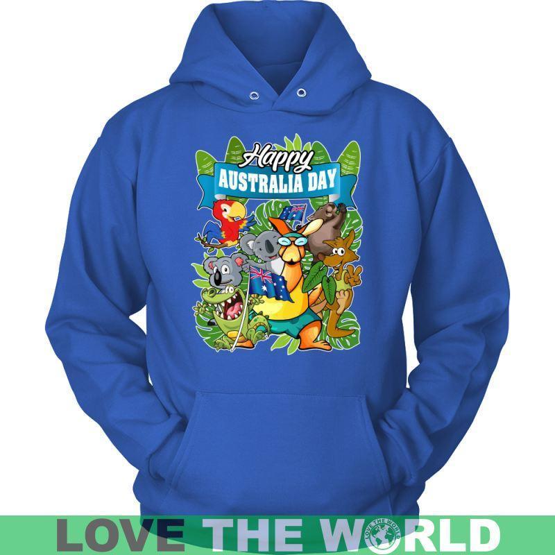 HAPPY AUSTRALIA DAY 1 T-SHIRT H5-T-SHIRTS-HP Arts-Unisex Hoodie-Royal Blue-S-Vibe Cosy™