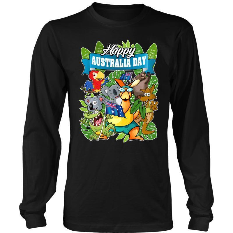 HAPPY AUSTRALIA DAY 1 T-SHIRT H5-T-SHIRTS-HP Arts-District Long Sleeve Shirt-Black-S-Vibe Cosy™