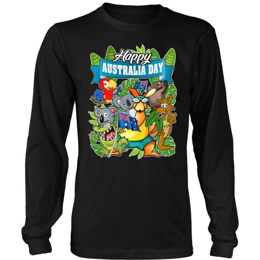 HAPPY AUSTRALIA DAY 1 T-SHIRT H5-T-SHIRTS-HP Arts-District Long Sleeve Shirt-Black-S-Vibe Cosy™