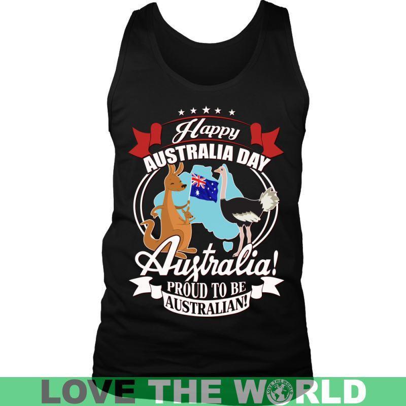HAPPY AUSTRALIA DAY 2 T-SHIRT H5-T-SHIRTS-HP Arts-District Mens Tank-Black-S-Vibe Cosy™
