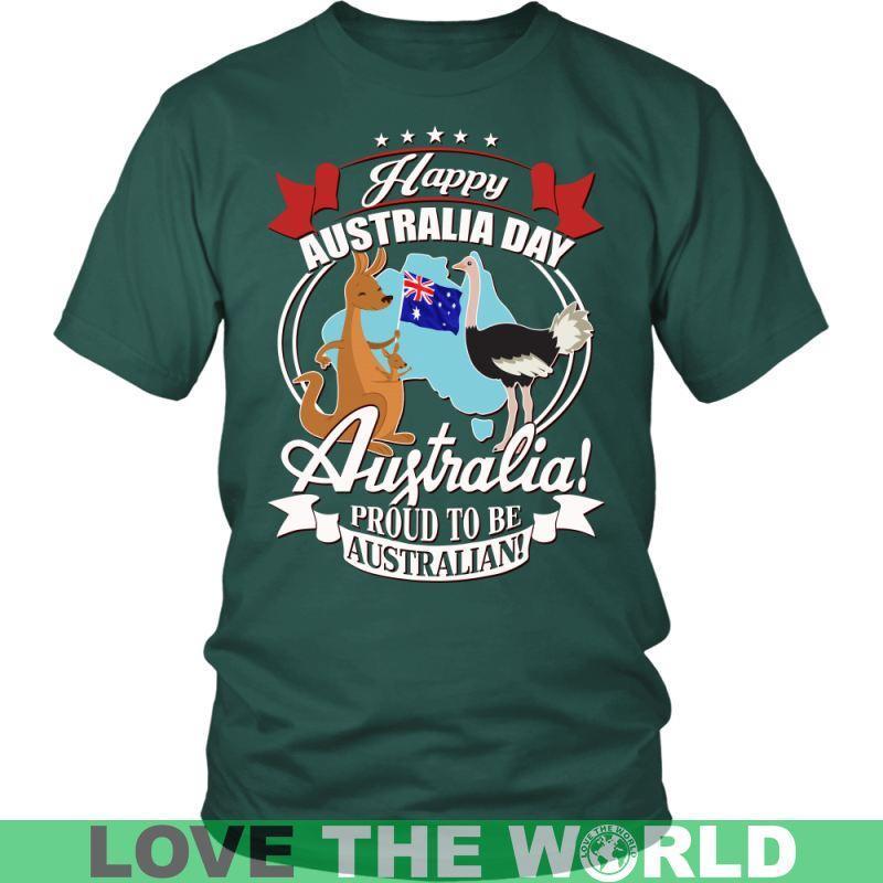 HAPPY AUSTRALIA DAY 2 T-SHIRT H5-T-SHIRTS-HP Arts-District Unisex Shirt-Dark Green-S-Vibe Cosy™