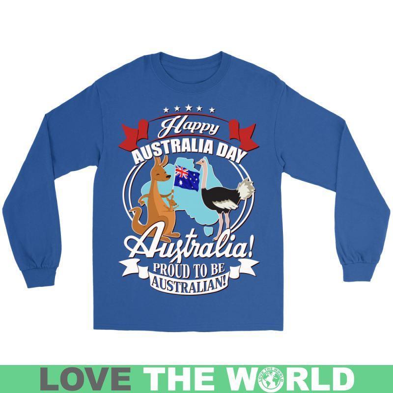 HAPPY AUSTRALIA DAY 2 T-SHIRT H5-T-SHIRTS-HP Arts-Gildan Long Sleeve Tee-Royal-S-Vibe Cosy™