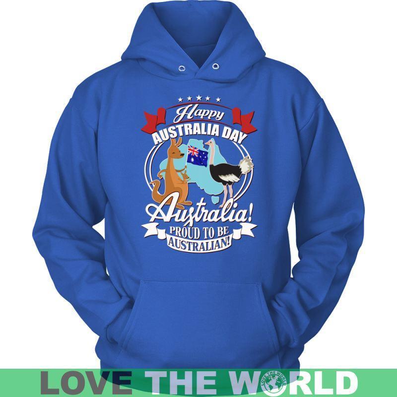 HAPPY AUSTRALIA DAY 2 T-SHIRT H5-T-SHIRTS-HP Arts-Unisex Hoodie-Royal Blue-S-Vibe Cosy™