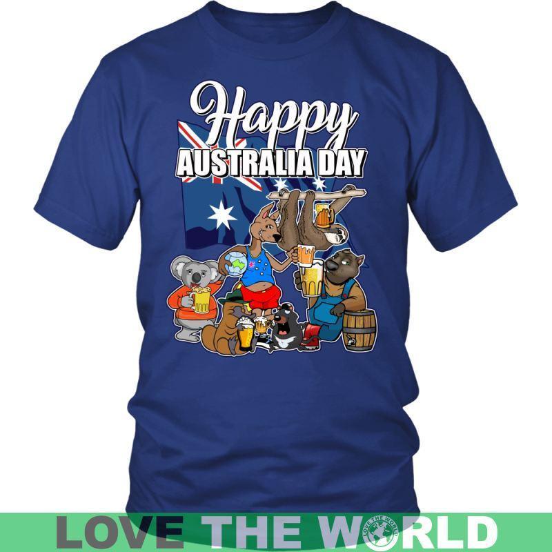 HAPPY AUSTRALIA DAY T-SHIRT H5-T-SHIRTS-HP Arts-District Unisex Shirt-Royal Blue-S-Vibe Cosy™