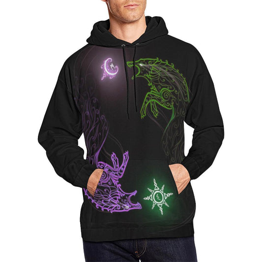 Viking Hoodie - Skoll And Hati Chasing A6-ALL OVER PRINT HOODIES-HP Arts-Hoodie-S-Vibe Cosy™