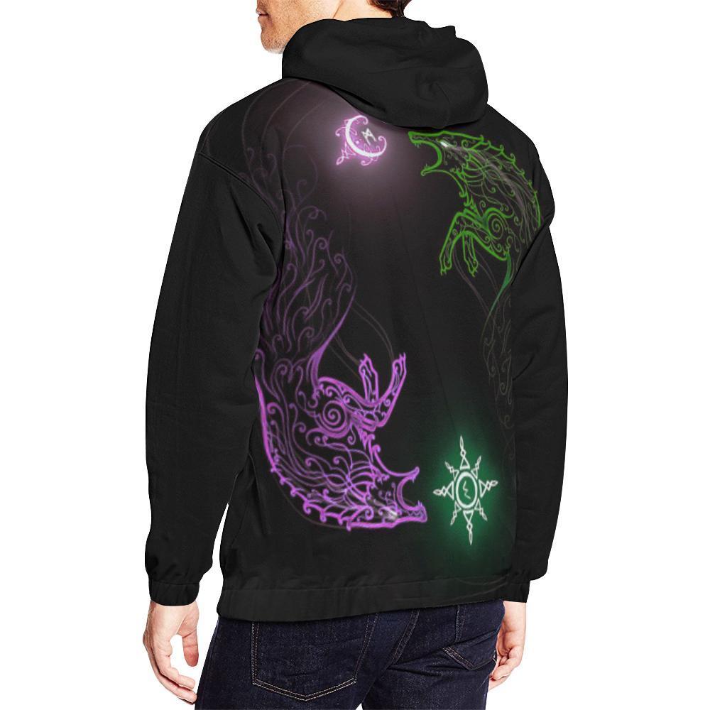 Viking Hoodie - Skoll And Hati Chasing A6-ALL OVER PRINT HOODIES-HP Arts-Hoodie-S-Vibe Cosy™