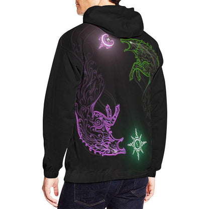 Viking Hoodie - Skoll And Hati Chasing A6-ALL OVER PRINT HOODIES-HP Arts-Hoodie-S-Vibe Cosy™