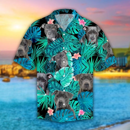 Pitbull Hibiscus Tropical Hawaii Shirt HAC240704-Apparel-HG-HAWAII SHIRT-S-Vibe Cosy™