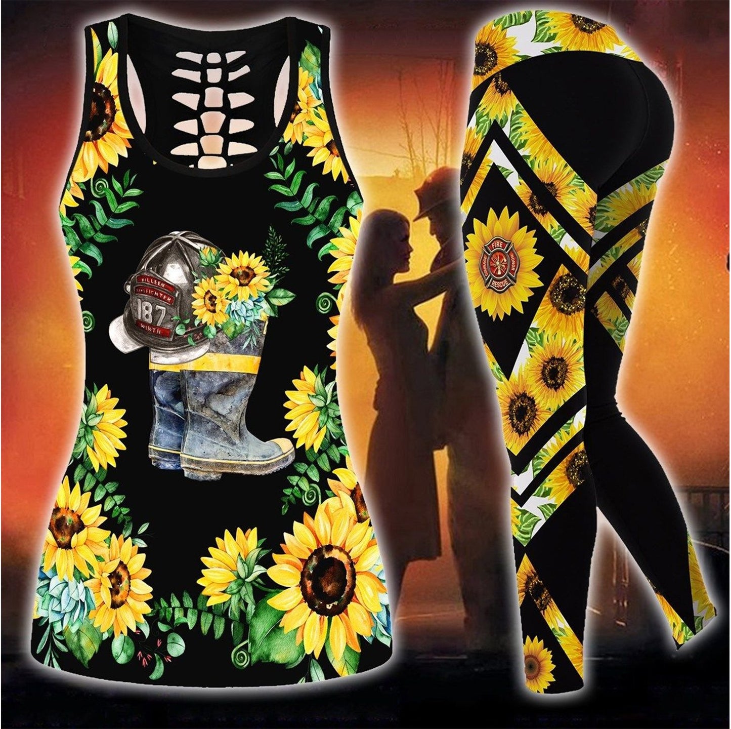 Firefighter legging + hollow tank combo HG4201-Apparel-HG-S-S-Vibe Cosy™