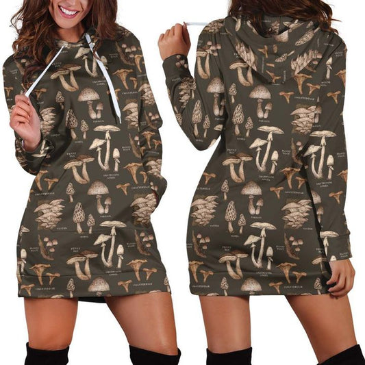 Forest mushroom 3D hoodie dress HG62007-Apparel-HG-Hoodie Dress-XS-Vibe Cosy™
