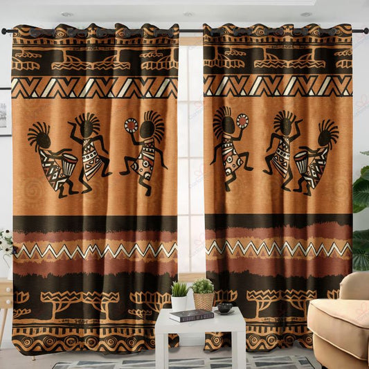 Africa culture blackout thermal grommet window curtains HG62500-HG-52'' x 63''-Vibe Cosy™