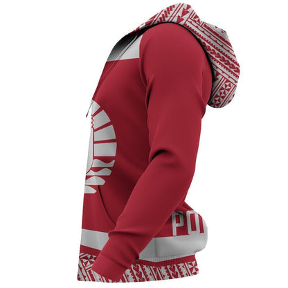 French Polynesia Hoodie - Circle Red Ver 2.0 J7-Apparel-Khanh Arts-Hoodie-S-Vibe Cosy™
